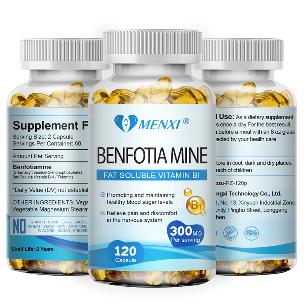 Benfotiamine 300mg 480 Veggie Capsules Fat Soluble Thiamine Vitamin B1 Non-GMO