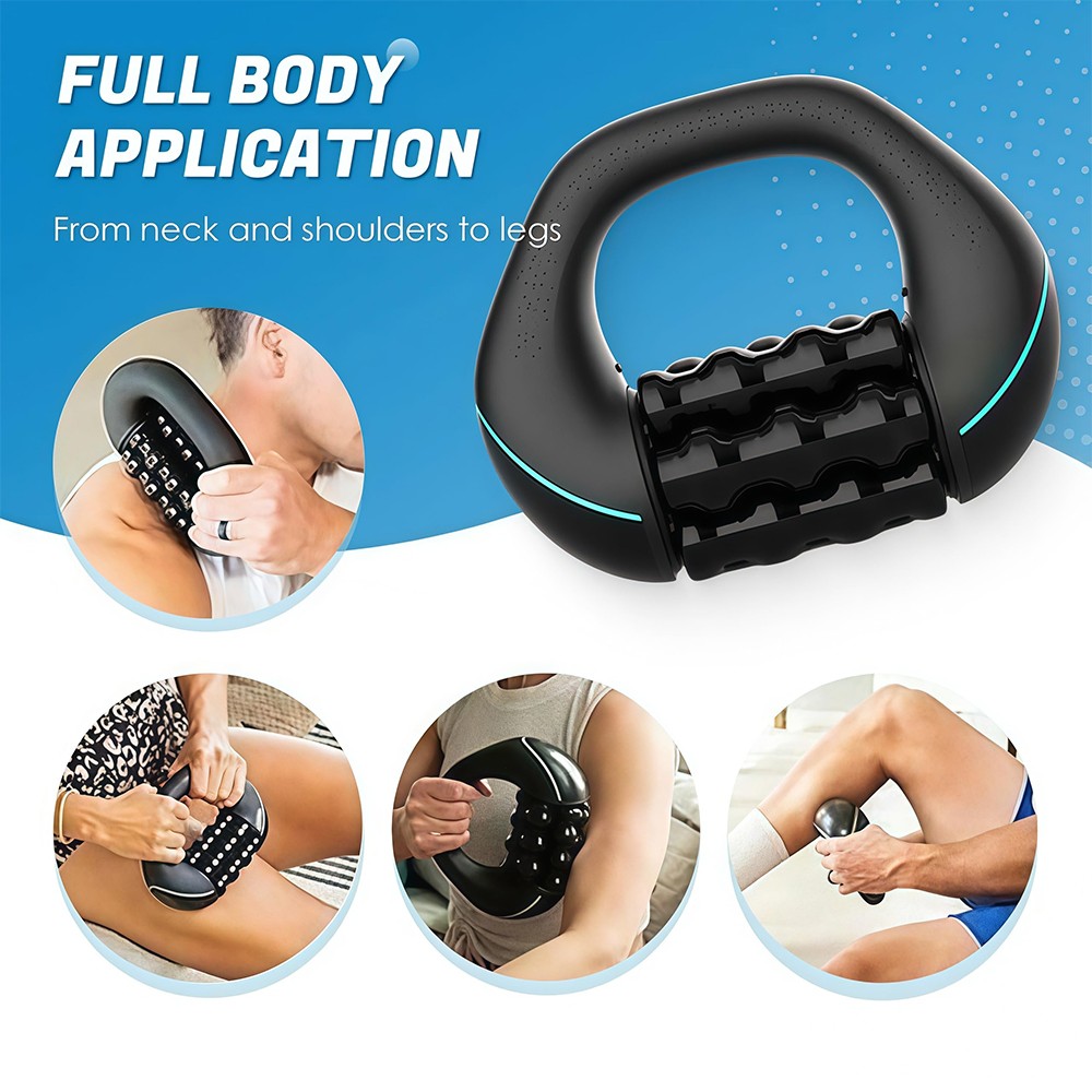 Electric Handheld Rolling Massager Rechargeable 3-Speed Spin Percussive Massager