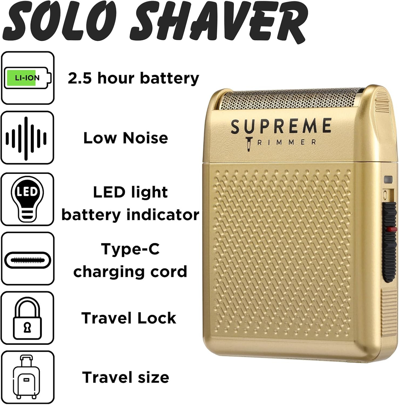 Solo Single Foil Shaver for Pocket, Cordless, USB-C Mini Travel Razor for