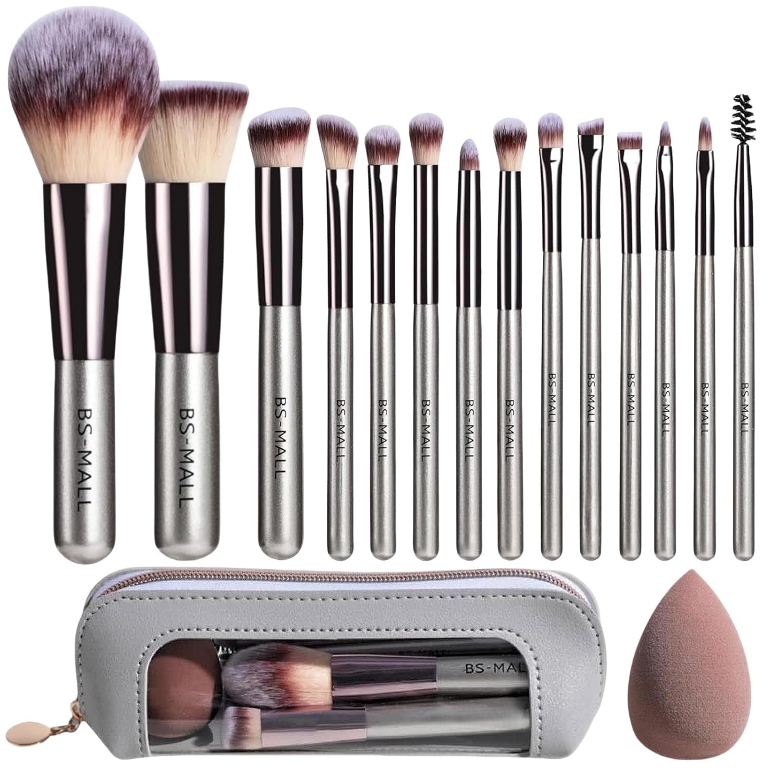 Travel Makeup Brush Set BS-MALL14 PCS Professional Brushes Champagne
