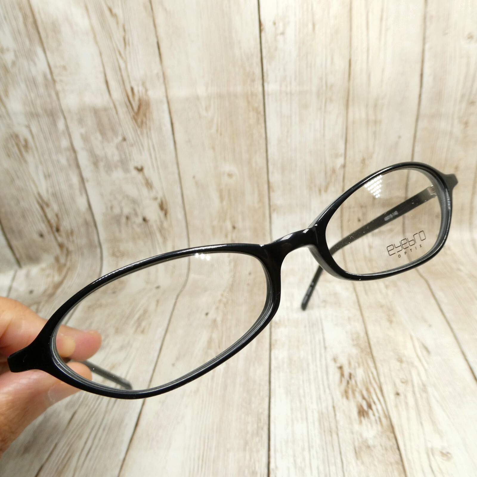 EyeBro Optix All Black Stripe Layer Oval Eyeglasses FRAMES EO-5031 49-16-140 NEW