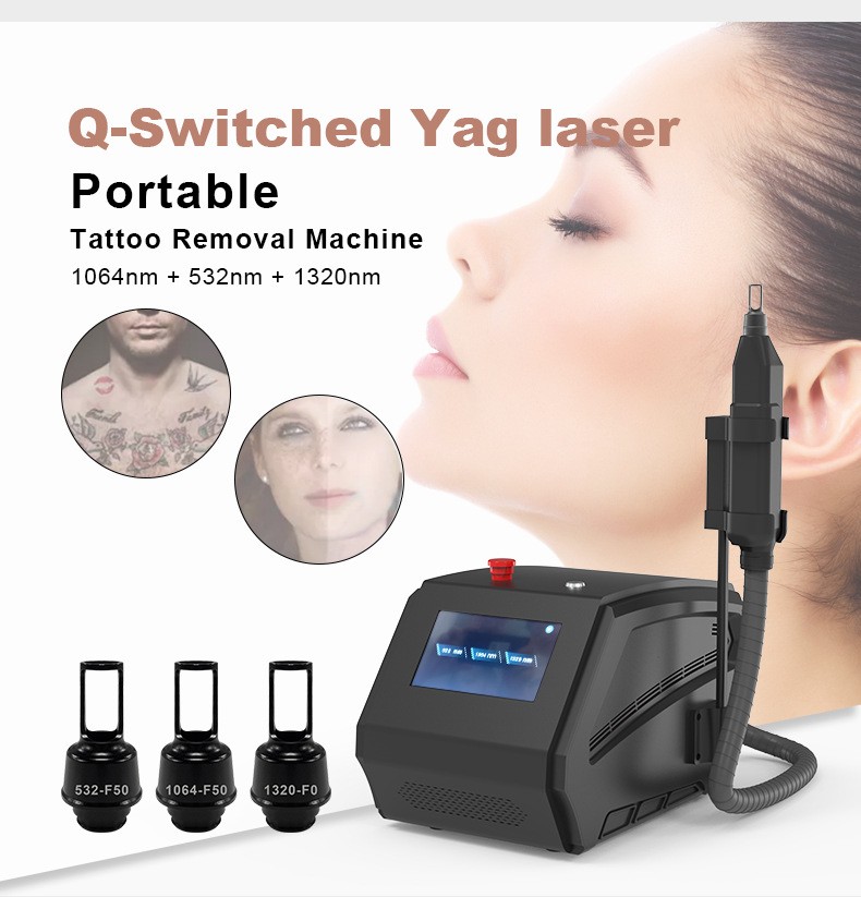 3-in-1 Nd:YAG Pico Laser Eyebrow Tattoo Removal Machine 532 1064 1320nm Device