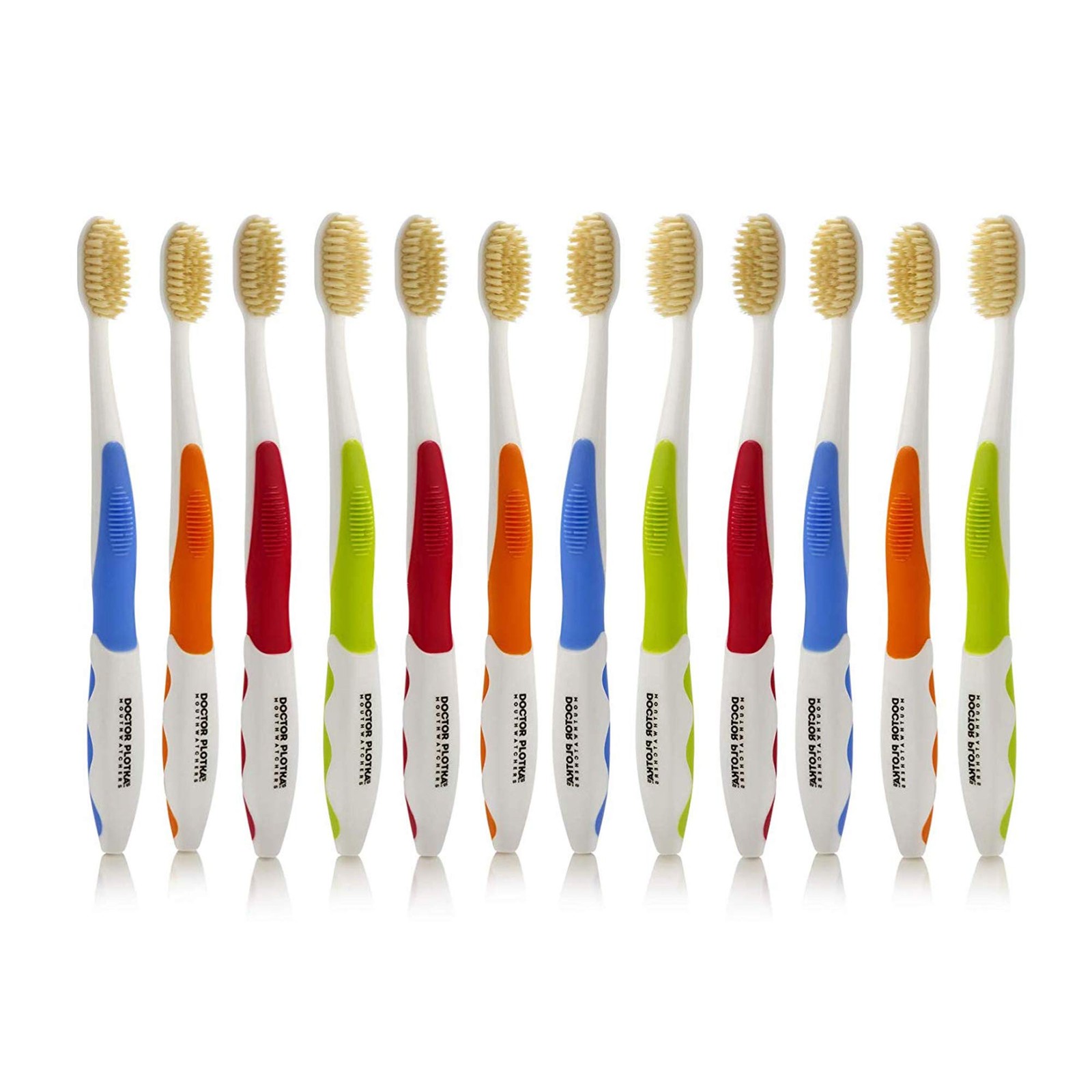 Soft Flossing Manual Toothbrush for Adults, Pack of 12, Assorted Colors