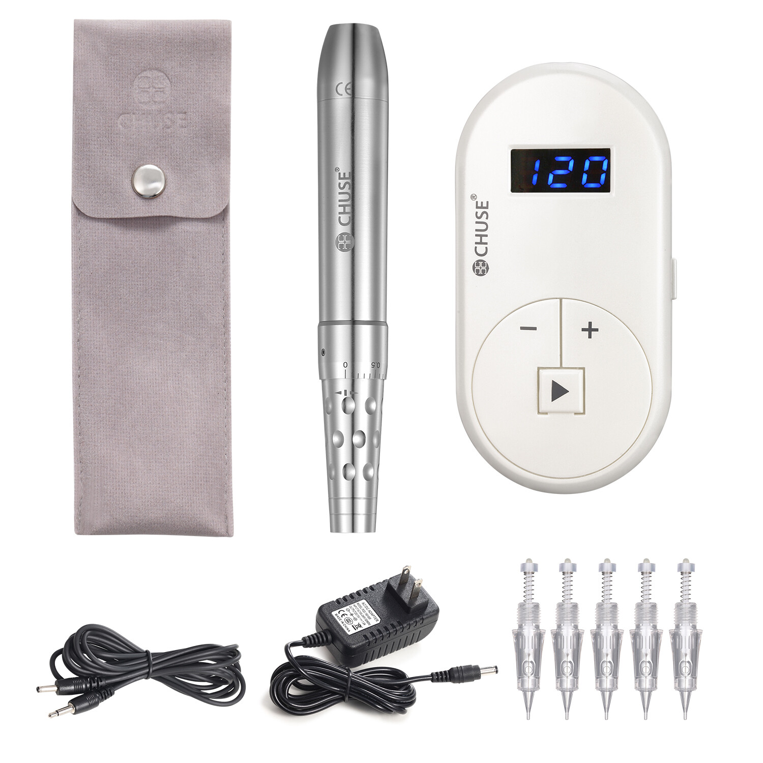 CHUSE Permanent Makeup Machine Pen Tattoo Cartridge Needles Kit C18 Classic 12V
