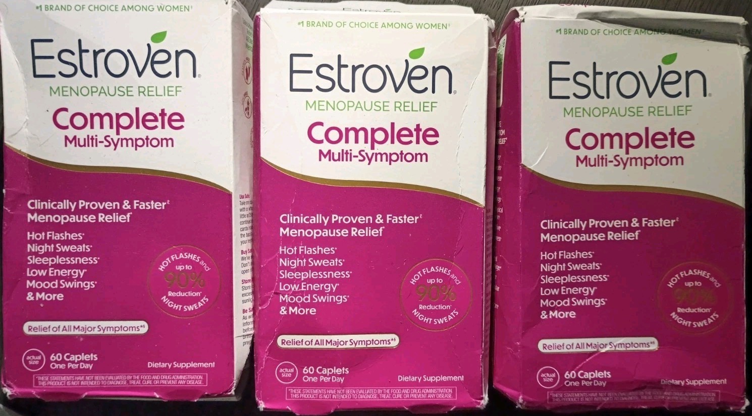 LOT ESTROVEN COMPLETE MULTI-SYMPTOM MENOPAUSE UP TO 90% RELIEF 60 X3 180 CAPLETS