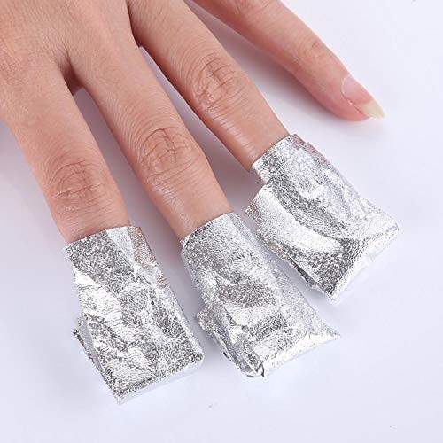 600 PCS Nail Foil Wraps, Soak off Foils with 1.22 inch Cotton Pads for Gel