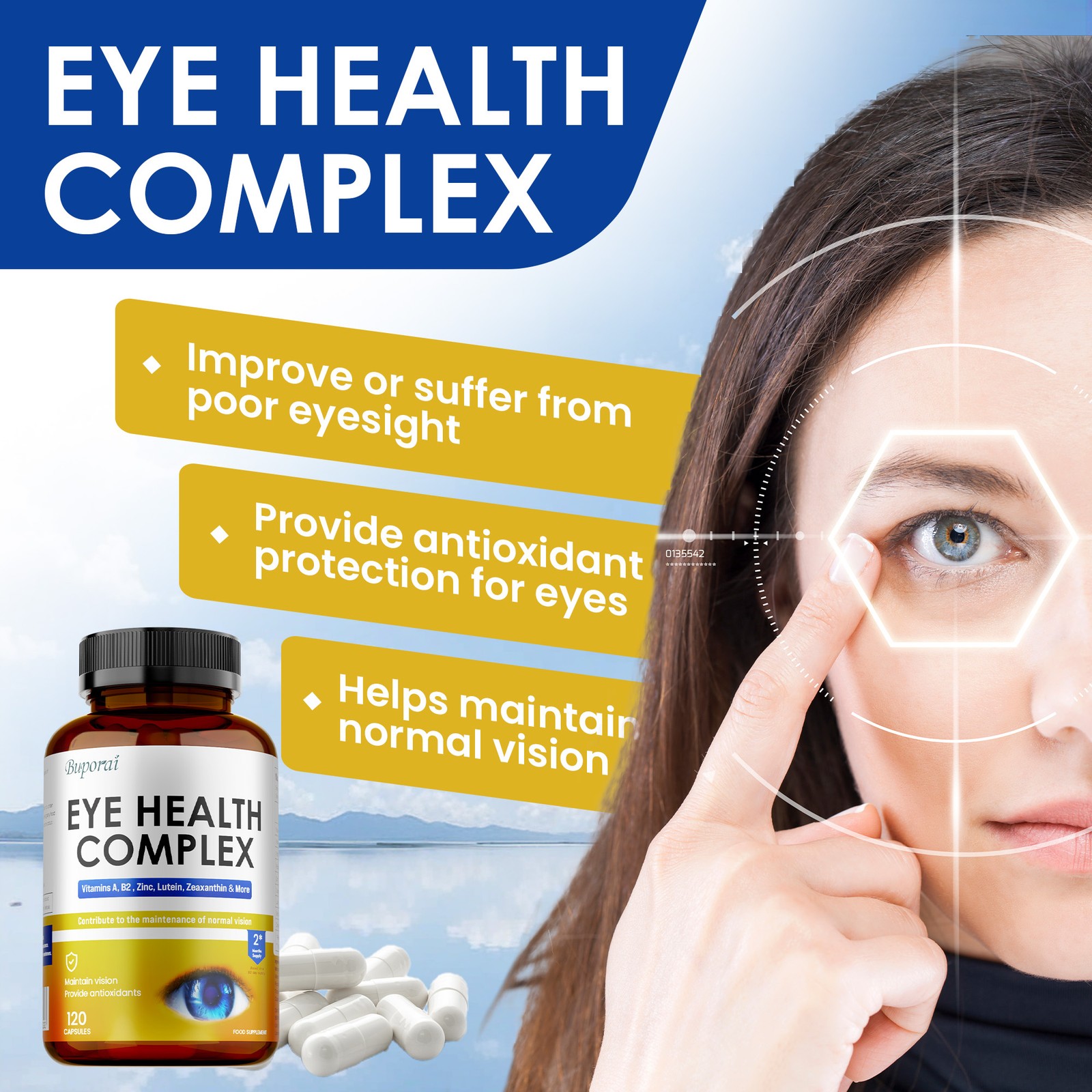 Eye Health Complex 120pcs – Reduce Fatigue and Dry Eyes, Improve Visual Function