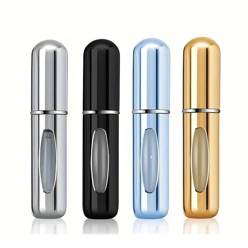 4Pcs 5ml Empty Refillable Perfume Atomizer Aluminum Spray Bottle Travel Mini