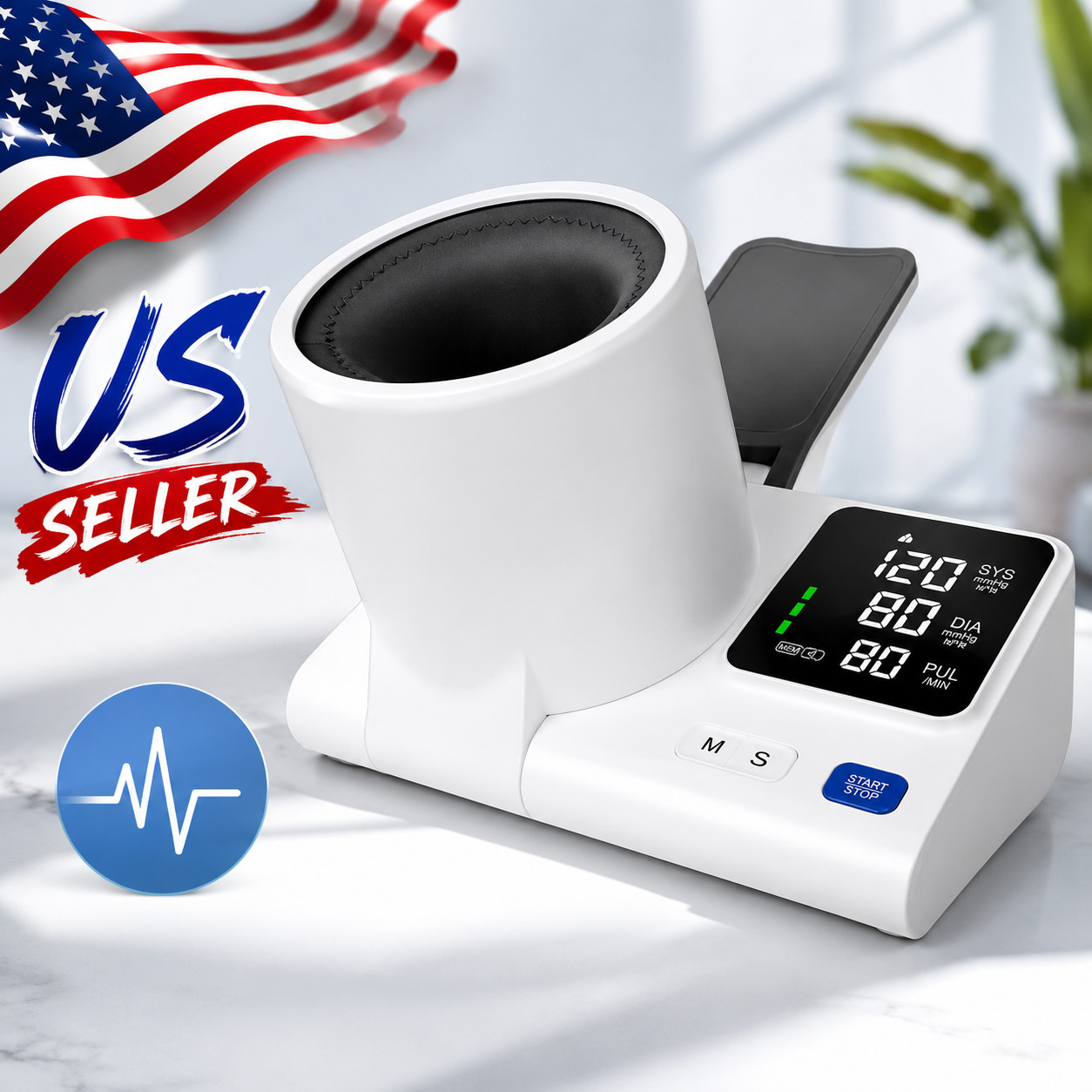 Upper Arm Blood Pressure Monitor Home Use Digital BP Machine with Large Cuff