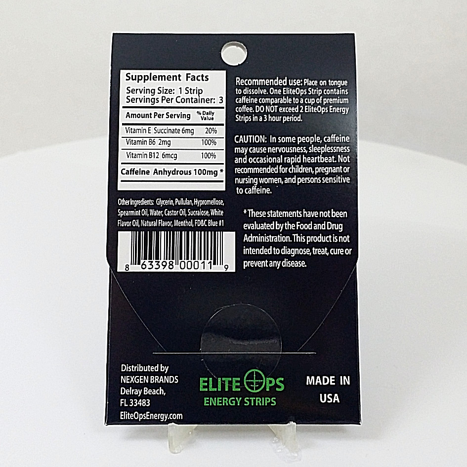 ELITE OPS ENERGY STRIPS / 60 STRIPS (Counter Unit) – FIERCE MINT