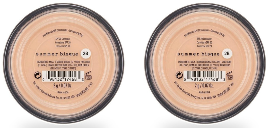 bareMinerals Summer Bisque 2B Concealer SPF 20 2g x2 Loose Mineral Powder New