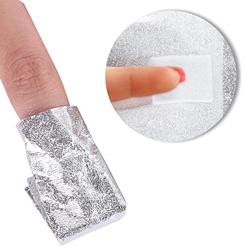 600 PCS Nail Foil Wraps, Soak off Foils with 1.22 inch Cotton Pads for Gel