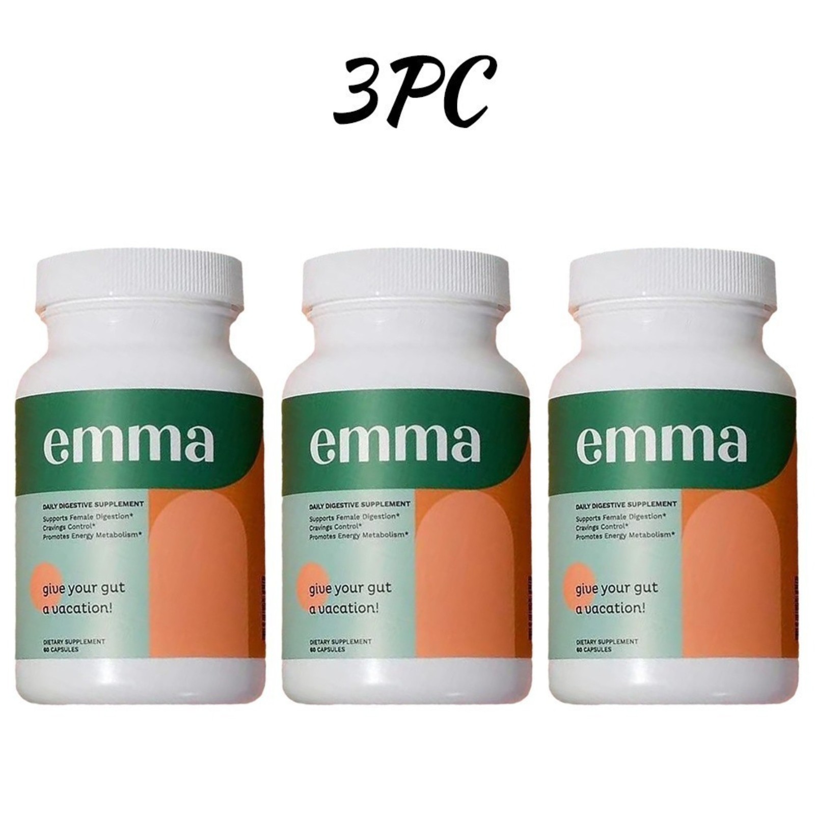3 Pack Emma Relief Supplement Keto for Gut Bloating – 60 Capsules