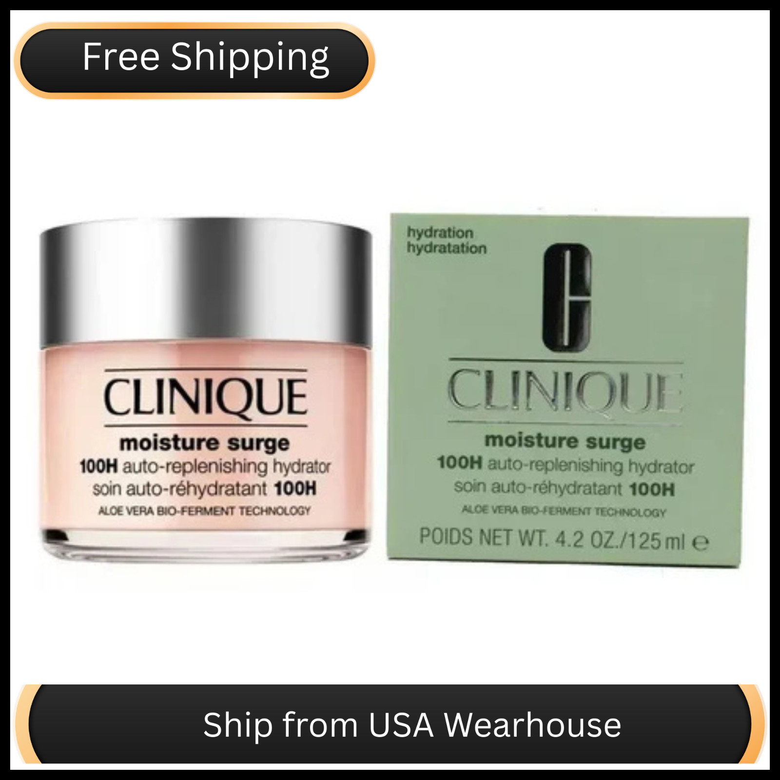 Clinique Moisture Surge 100H Auto-Replenishing Hydrator 4.2oz/125ml – Pack of 1