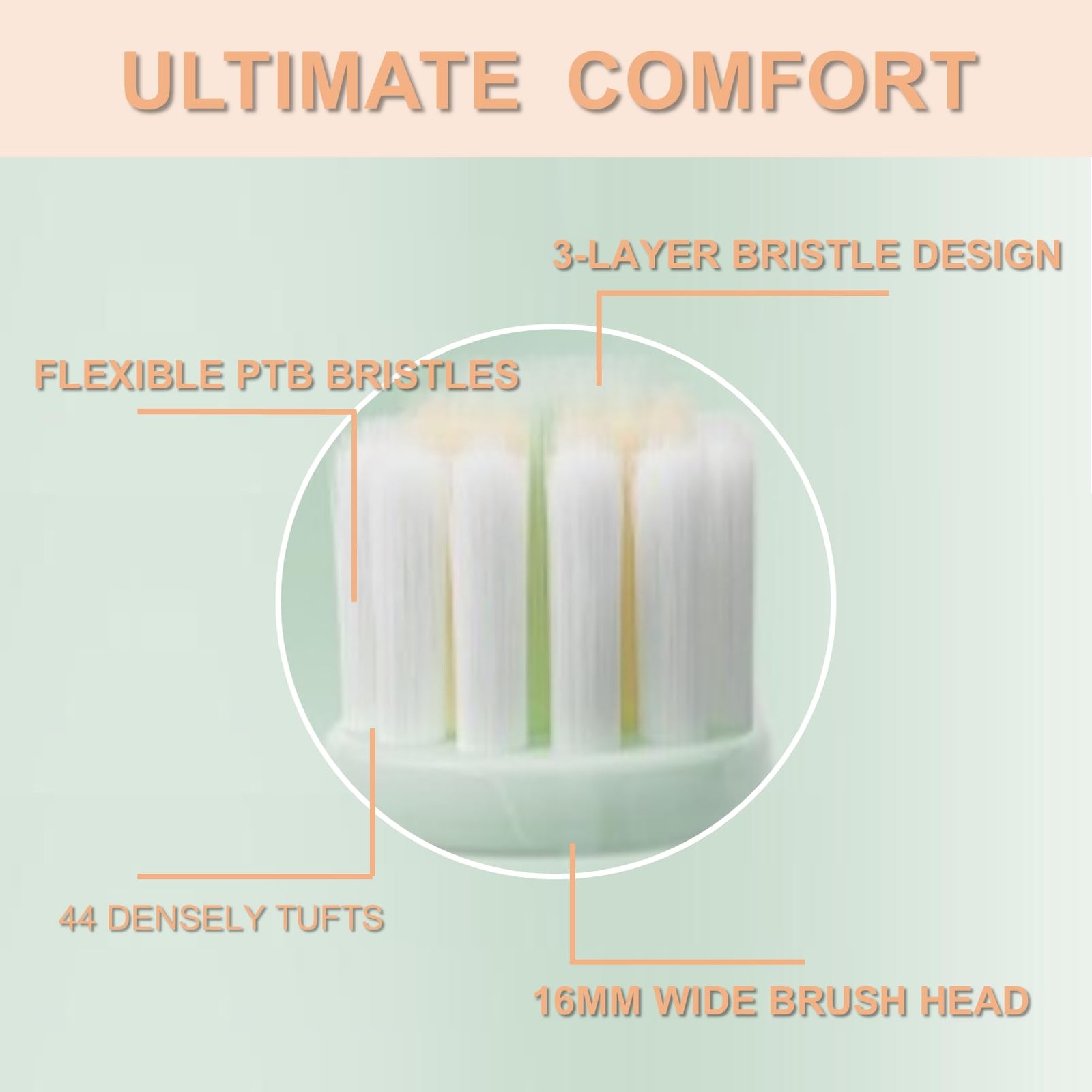 UltraSoft Toothbrushes, Thin Wide Head, 3Layer Tapered Bristles, 6 Pack