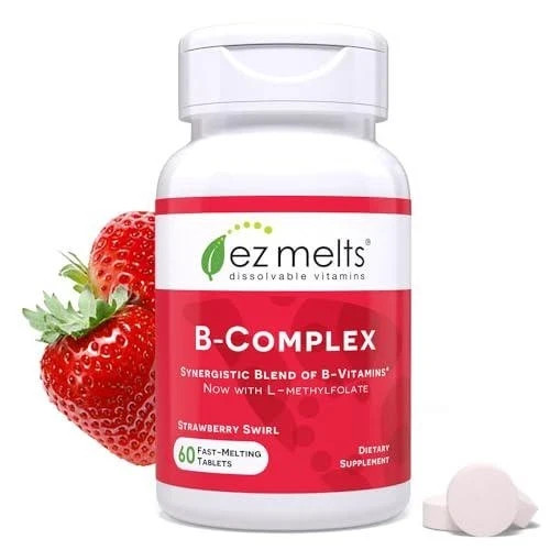 EZ Melts Dissolvable Vitamin B-Complex with Methyl B12 and Methyl Folate, Supply