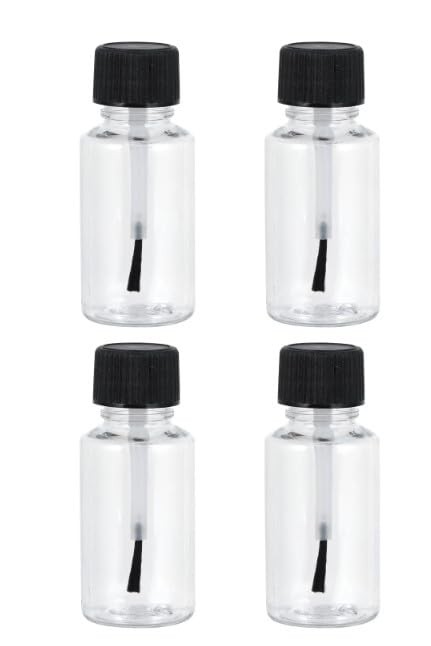 4 Pcs Clear 20ml Empty Refillable Nail Polish Bottles Transparent Glass Nail …