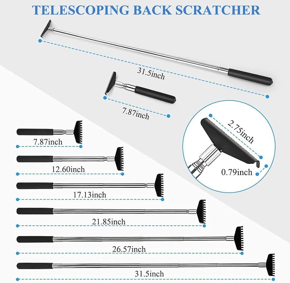 Flanker-L 2 Pack Oversized Portable Extendable Back Scratcher Upgraded Metal