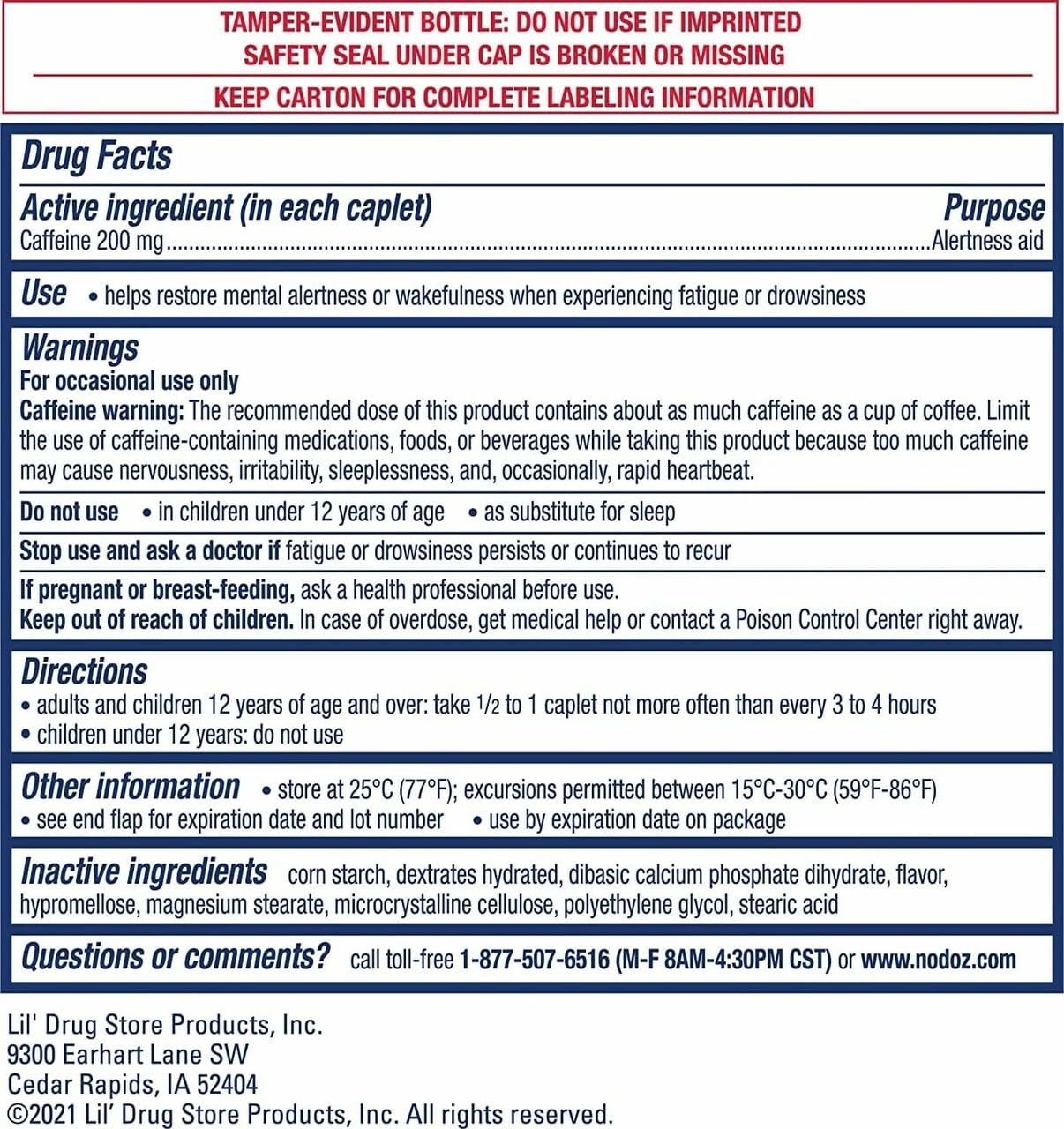 200mg Caffeine Pills Maximum Strength, 120 Caplets total