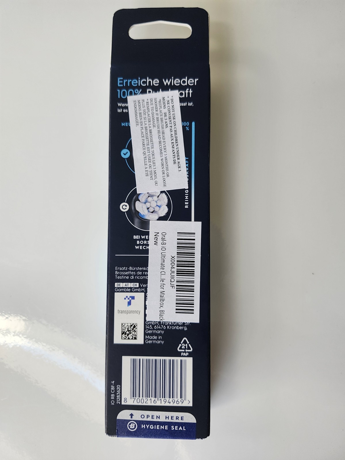 Oral-B iO Ultimate Clean Replacement Heads 4-Pack Black New.Free Shipping