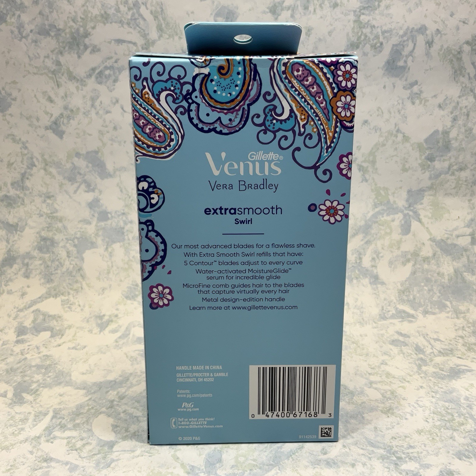 Gillette Venus Vera Bradley Extra Smooth Swirl 1 Razor 2 Cartridges – New Sealed