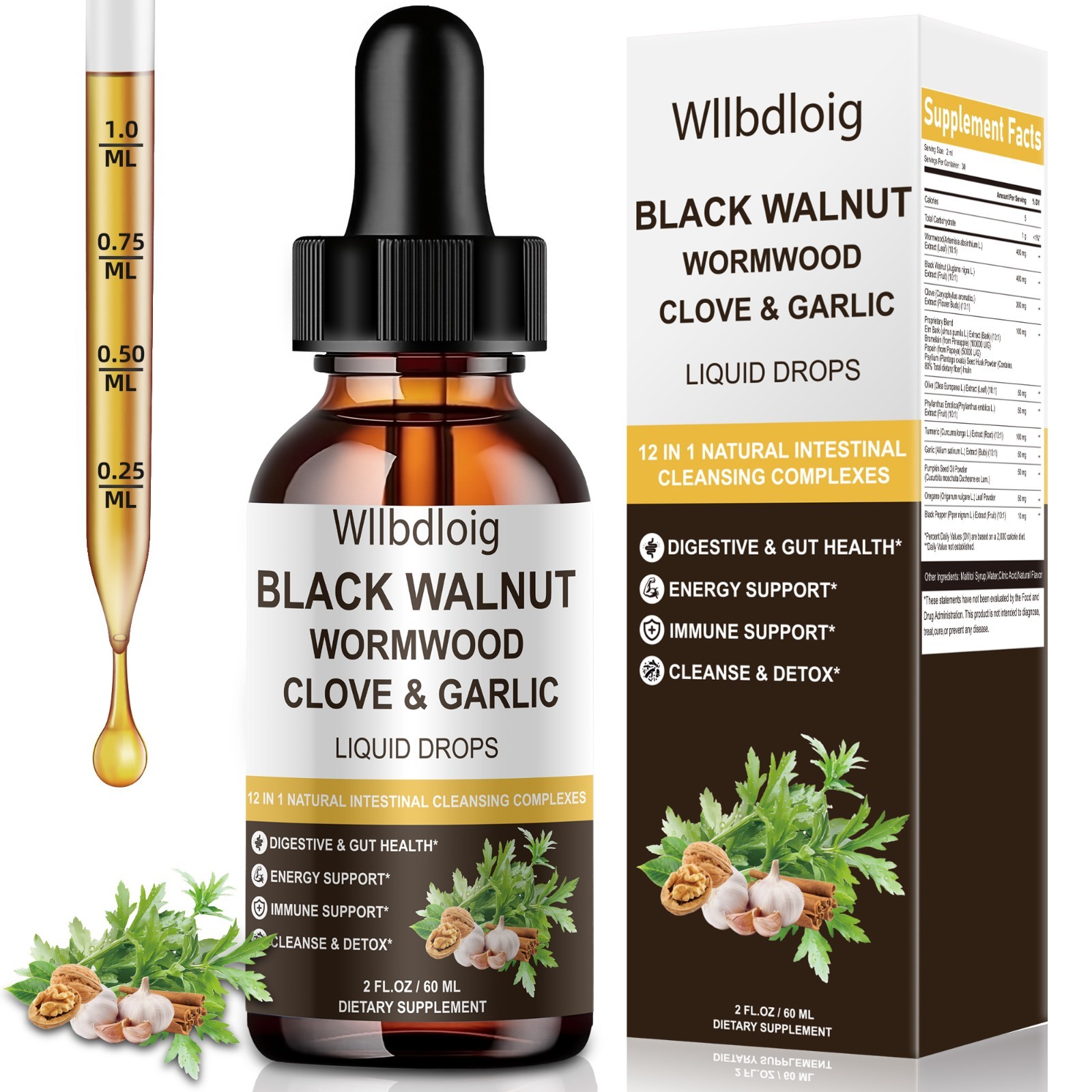Black Walnut Wormwood Tincture–Rapid Gut Cleanse & Digestive Health