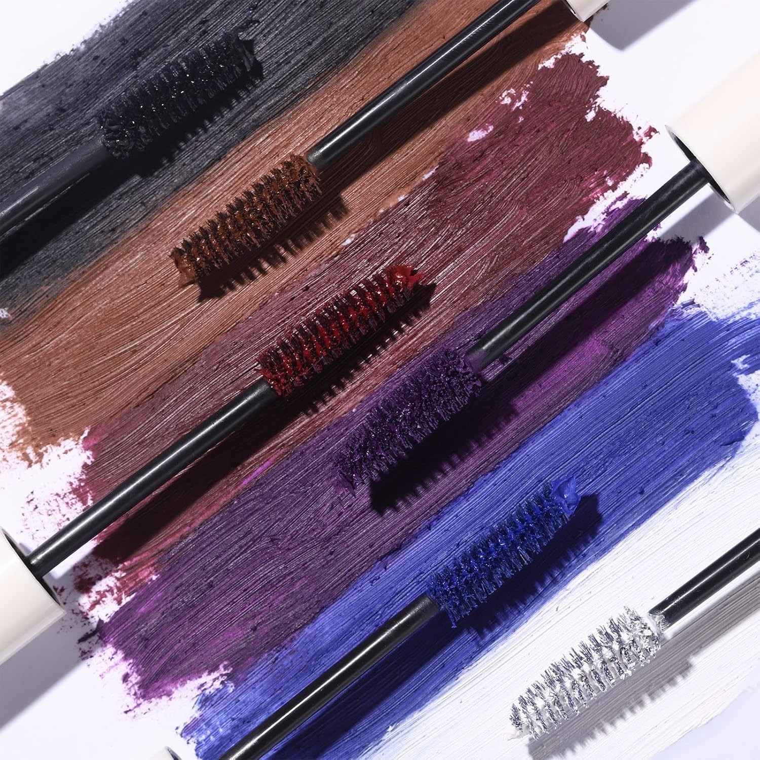 Burgundy Mascara and Liquid Eyeliner Set,Waterproof Berry Red Colored Eye Makeup