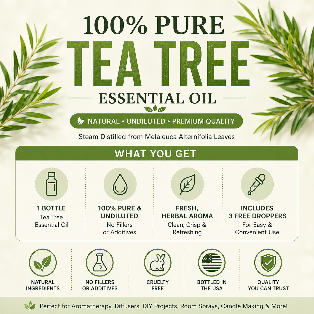 1 fl oz Tea Tree Essential Oil (100% Pure & Natural) – GreenHealth