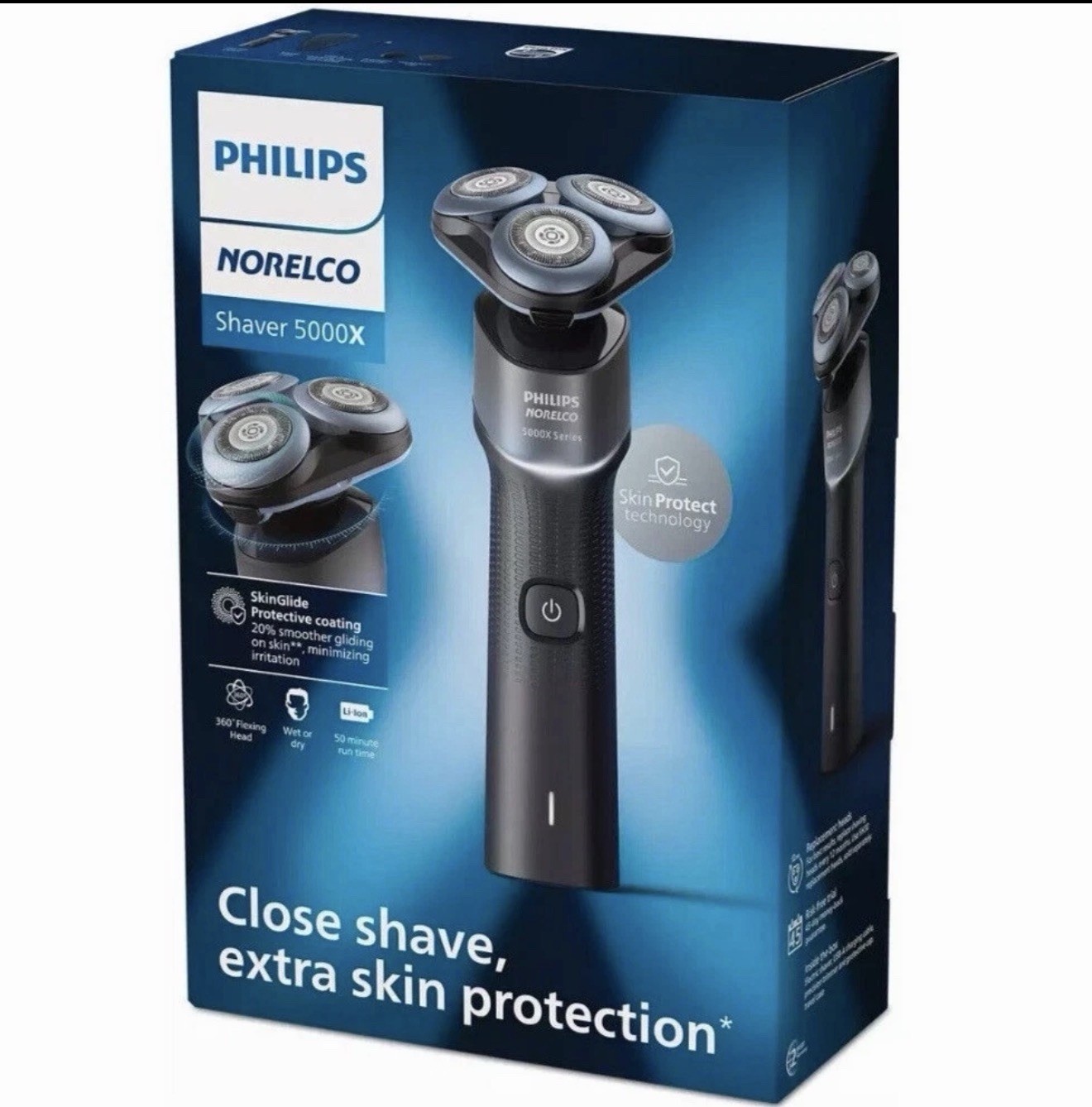 Philips Norelco Shaver 5000X Wet/Dry 3 Head Rotary USB, Precision Trimmer