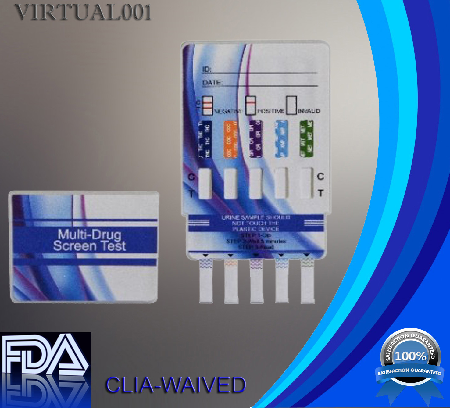 5 Pack 5-Panel Drug Test Dip Card – FDA and CLIA – Free Shipping!