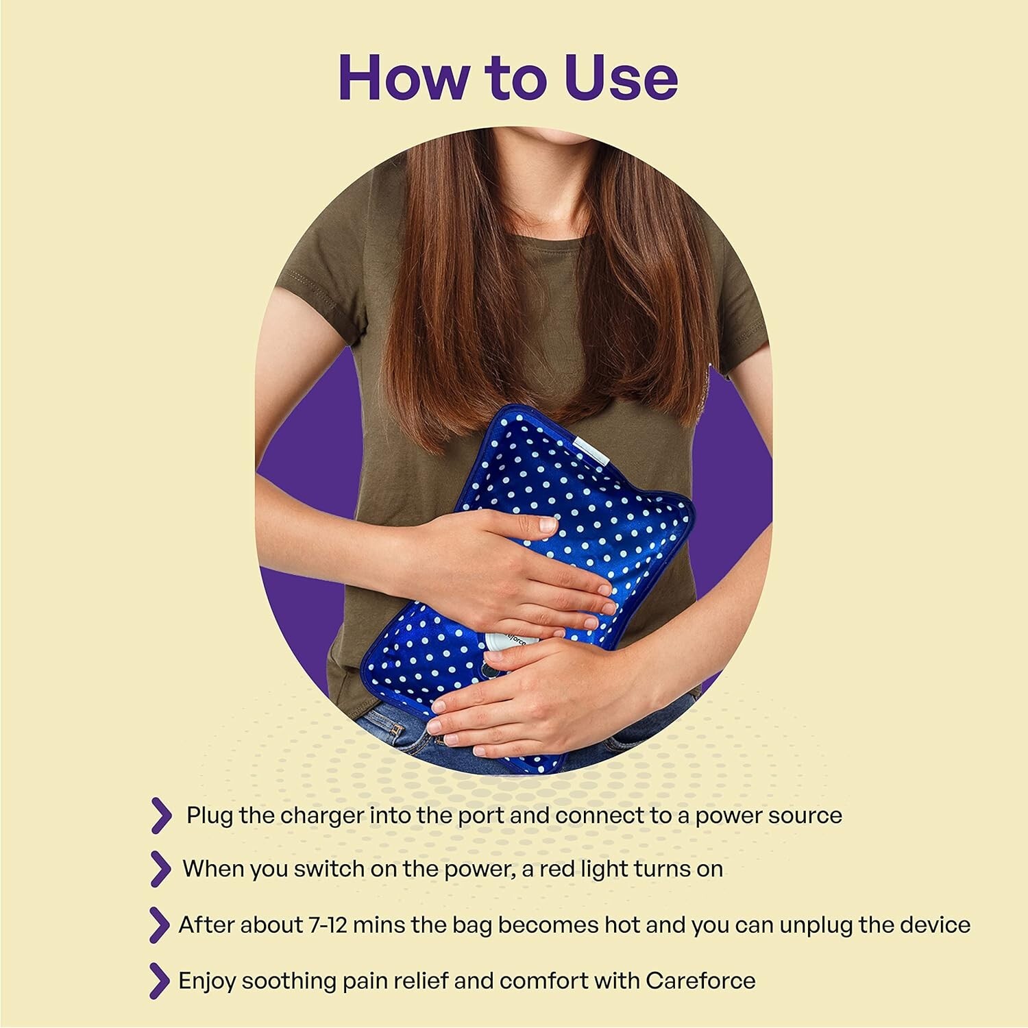 Careforce Electric Hot Water Bag Hot Bags for Pain Relief