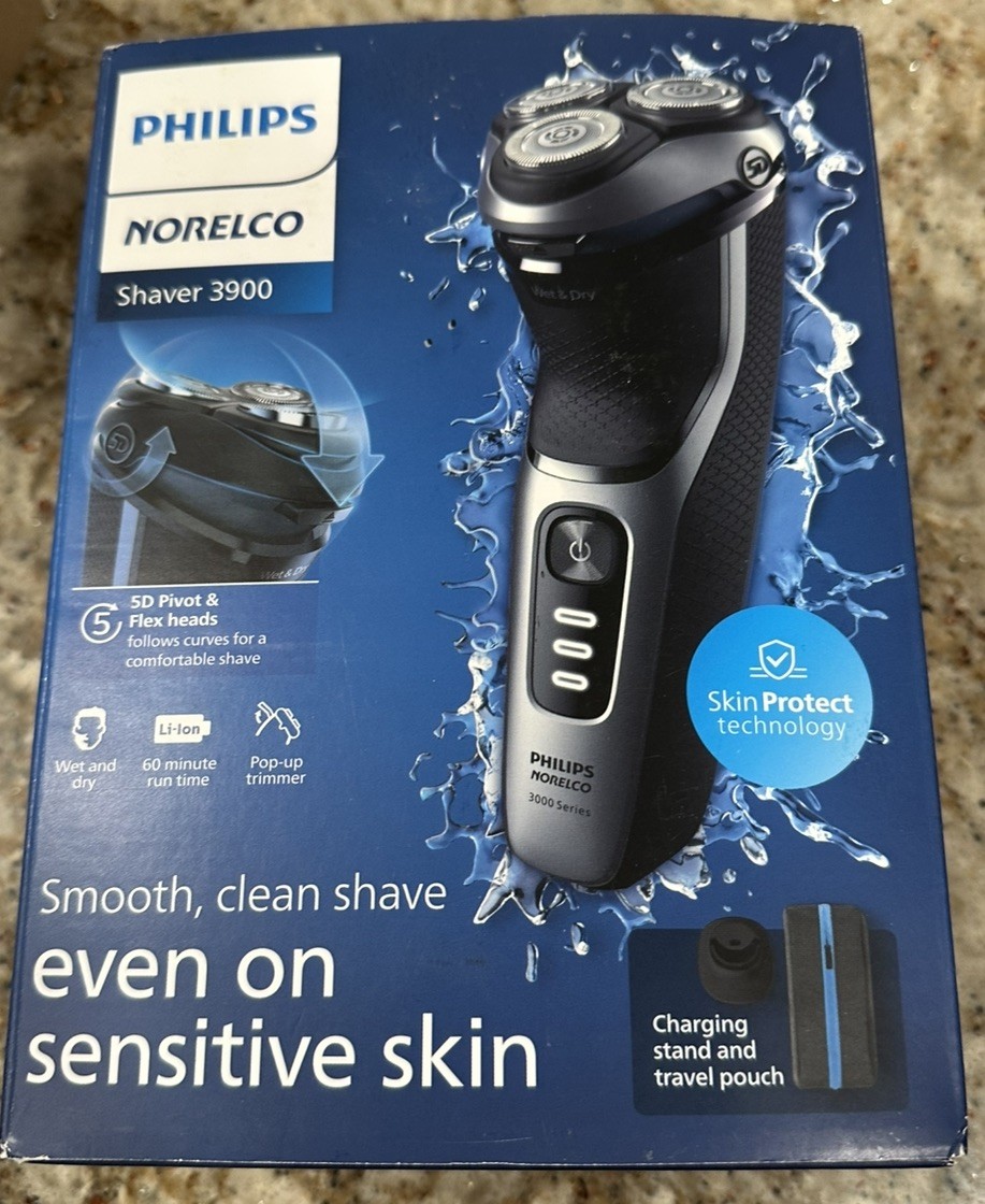 Philips Norelco Shaver 3900 Series Wet & Dry Electric Shaver – Black