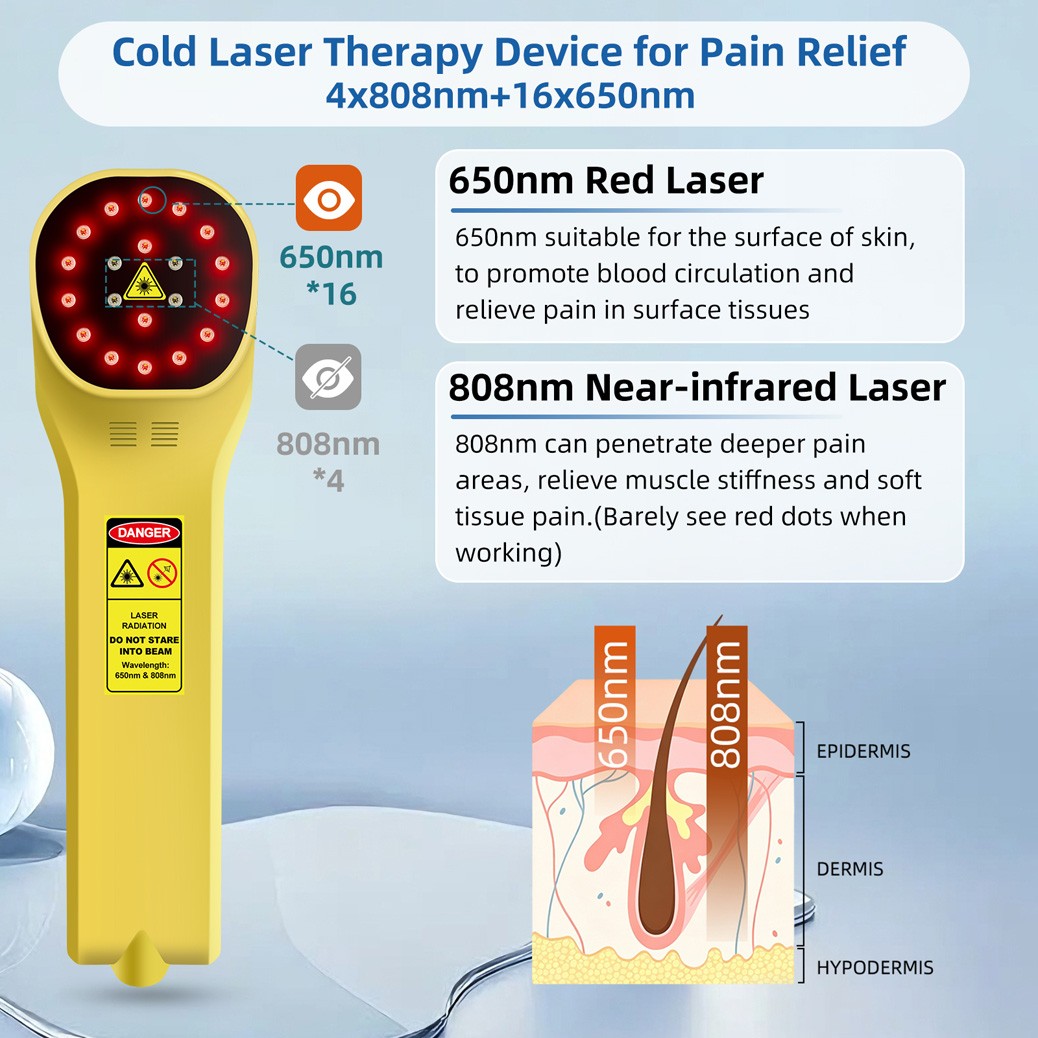 Laser Therapy 808mW Red Light Physiotherapy for Arthritis Heel Spurs Pain Relief