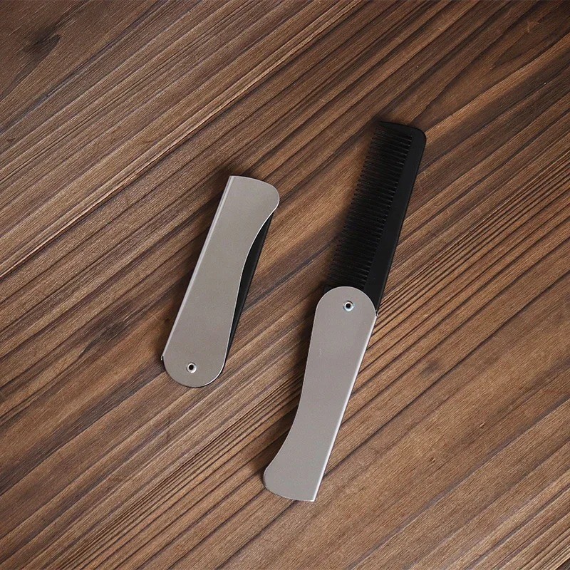 1 Pcs Folding Pocket Combs for Men – Stainless Steel Fine Tooth Hair Beard Combs