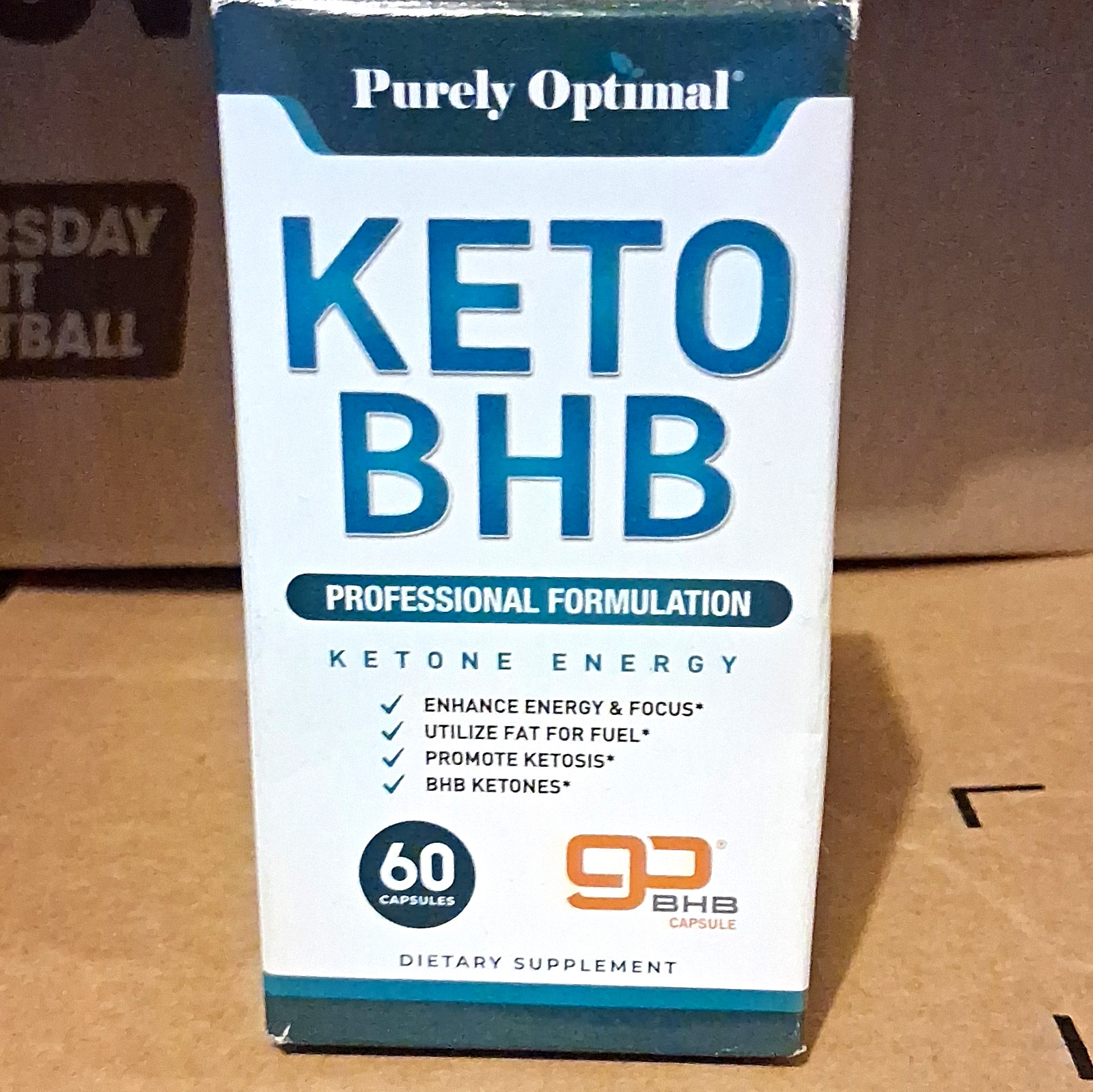 Purely Optimal Keto BHB Ketones Weight Loss Supplement Capsules 60 Count