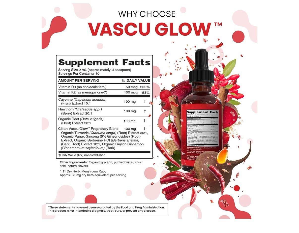 Clean Nutra Cayenne Pepper Drops Vascu Glow Supplement Liquid Drops 2oz