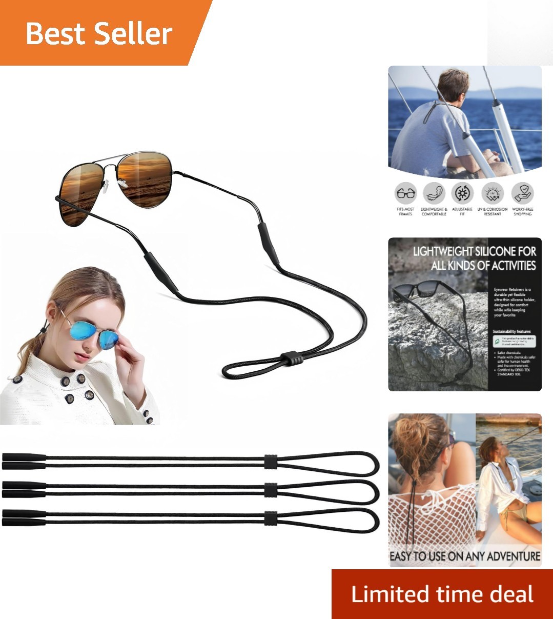 Universal Fit Adjustable Glass Strap Lanyard – Ideal for Outdoor Activities