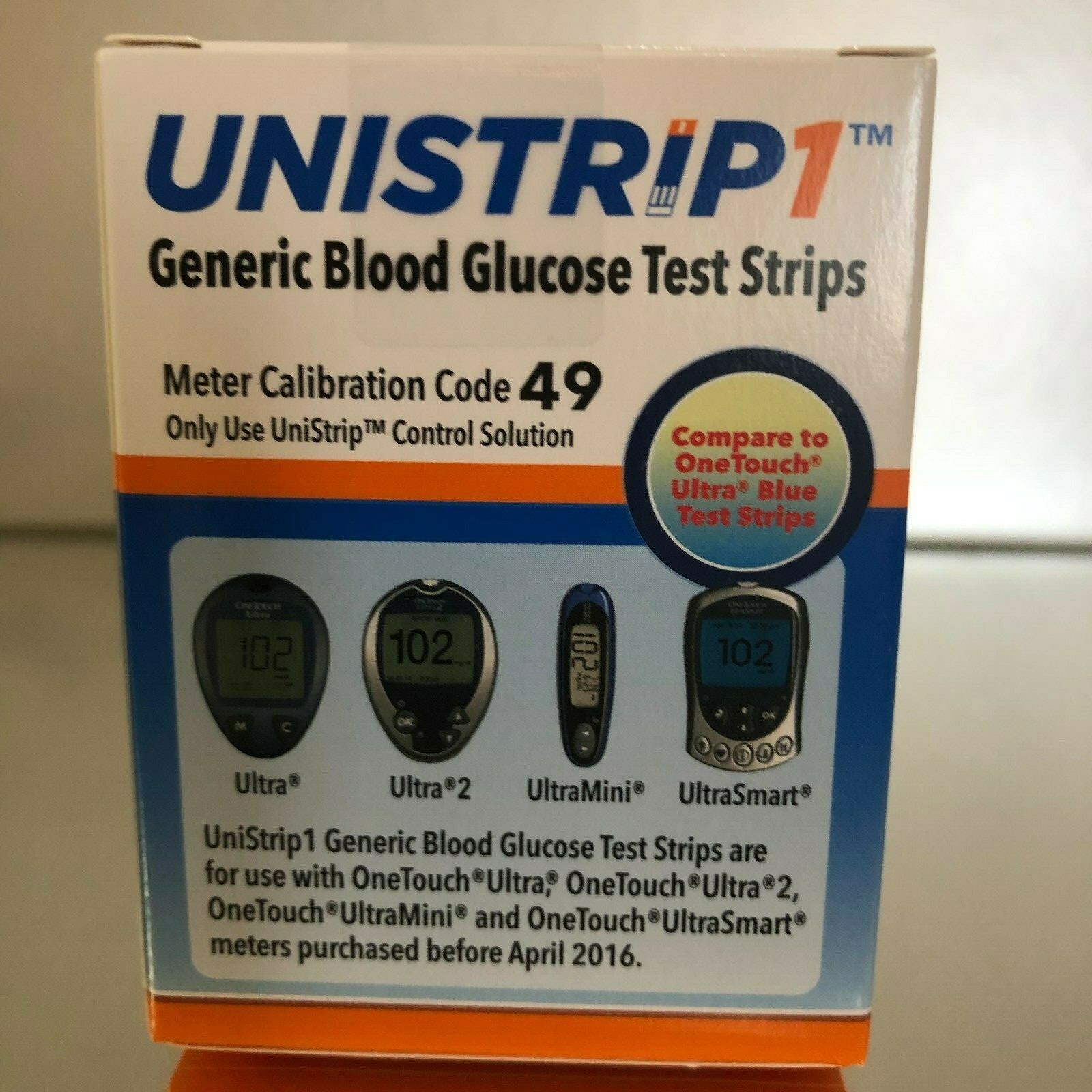 TRUE POINT – UNISTRIP 1 Blood Glucose Strips 1000 Qty. Generic for ONE-TOUCH