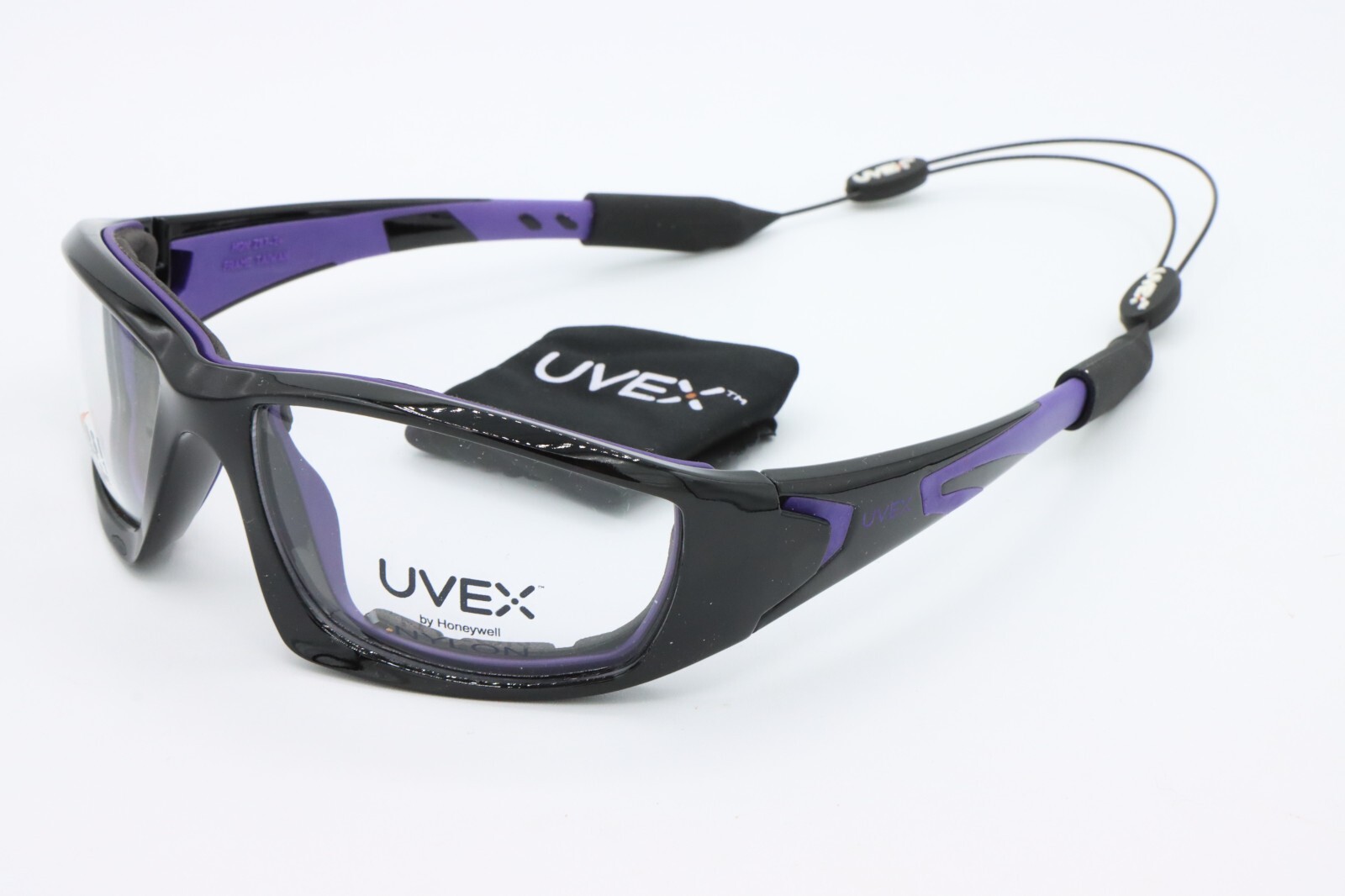 NEW UVEX SAFETY GLASSES SW12 BLACK PURPLE AUTHENTIC FRAMES EYEGLASSES 64-17
