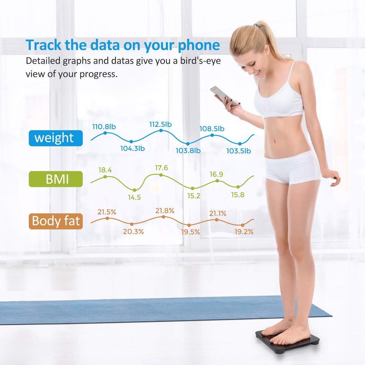Digital Body Weight Bathroom Scale with Step-on Technology Battery Powered Gift