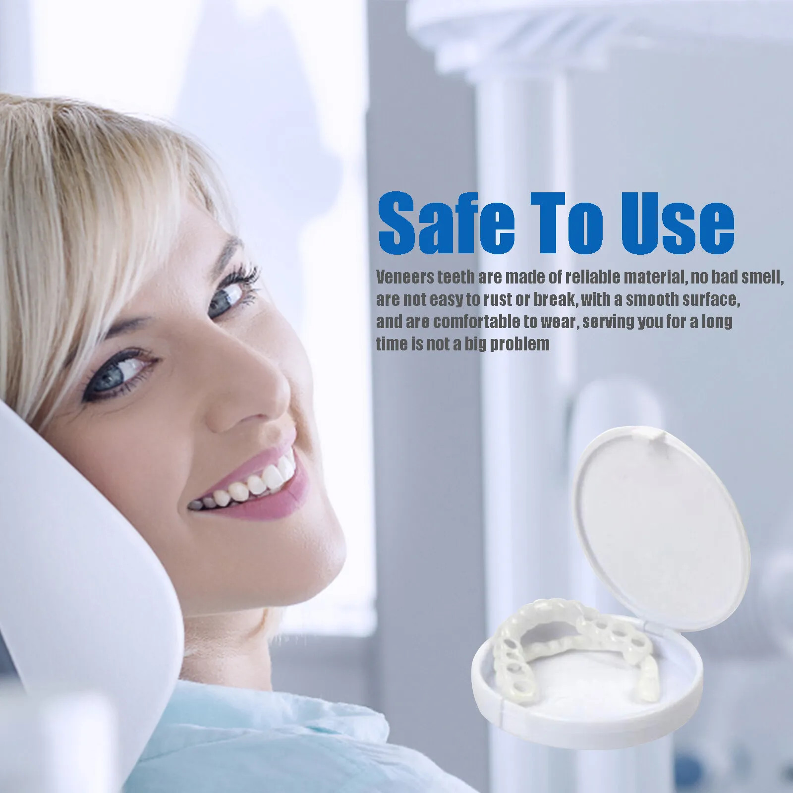 Smile Snap On Upper + Lower False Teeth Dental Veneers Denture Tooth Cover Set