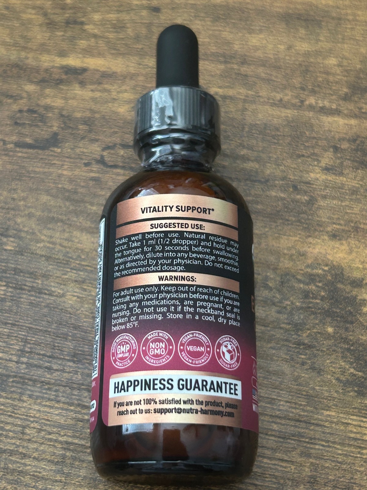 Nutra Harmony Organic B-Complex Liquid Drops 8-in-1 with B12 2 fl oz New Sealed