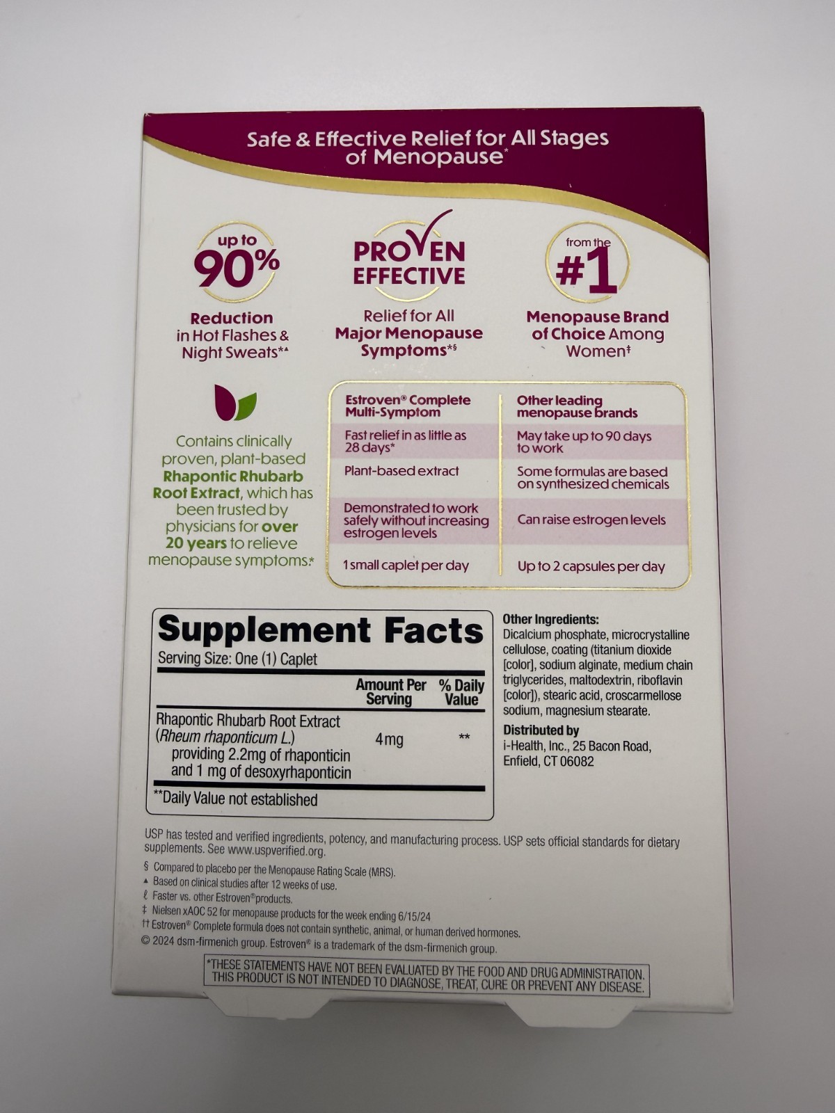 Estroven Complete Multi-Symptom Menopause Relief, 84 Caplets Made In USA