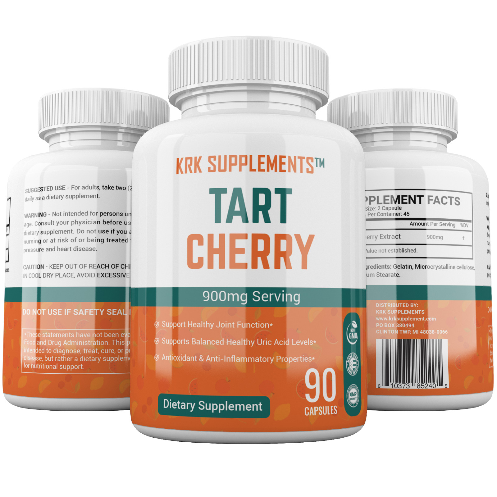 3 Tart Cherry Extract 900mg Gout Joint Pain Arthritis Supplements Anthocyanins