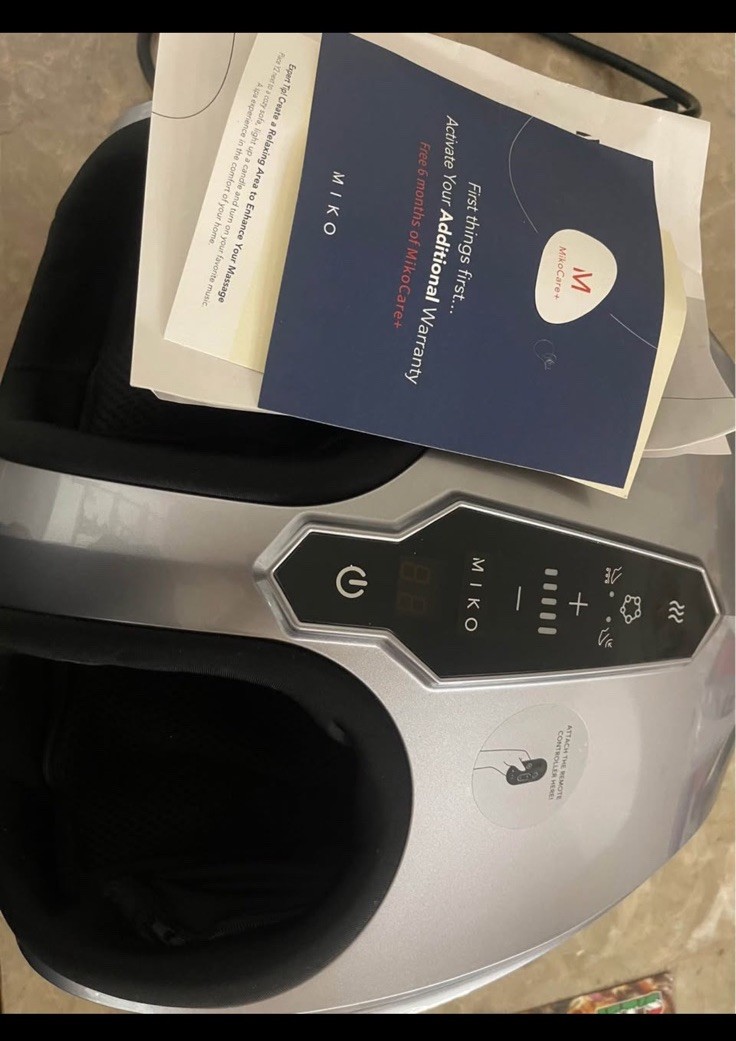 MIKO Heated Foot Massage Machine Air Compression Corded Electric Gray/Black