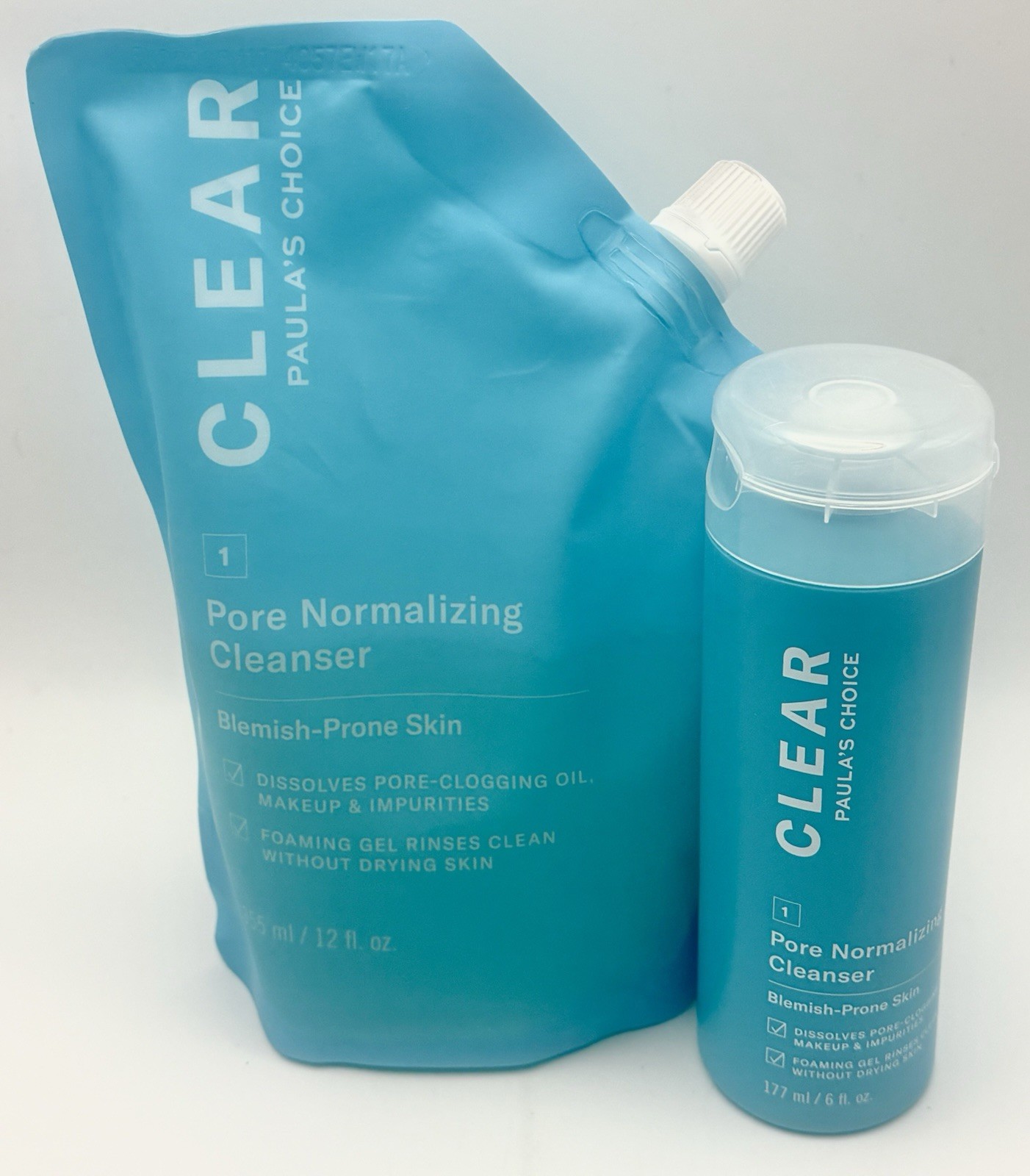 Clear Pore Normalizing Cleanser Refillable Pouch + Bottle Kit 18 Total Fl Oz