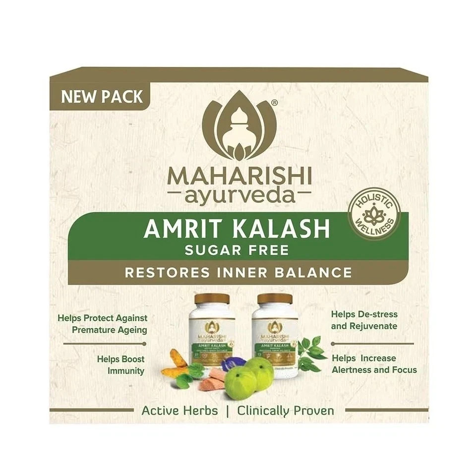 Maharishi AMRIT KALASH Sugar Free Tablets PACK | MAK 4 & MAK 5 (60 Tablets Each)