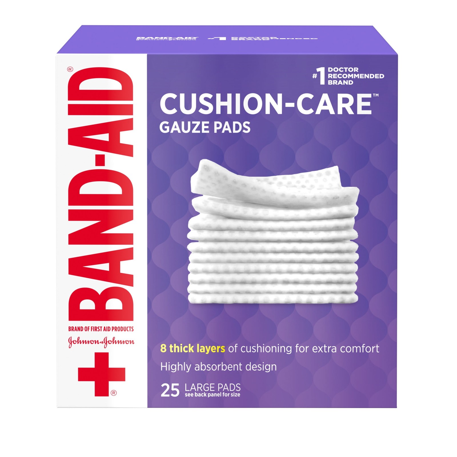 (3 pack) Large Cushion Care Thick Gauze Pads, 4 in x 4 in, 25 Count