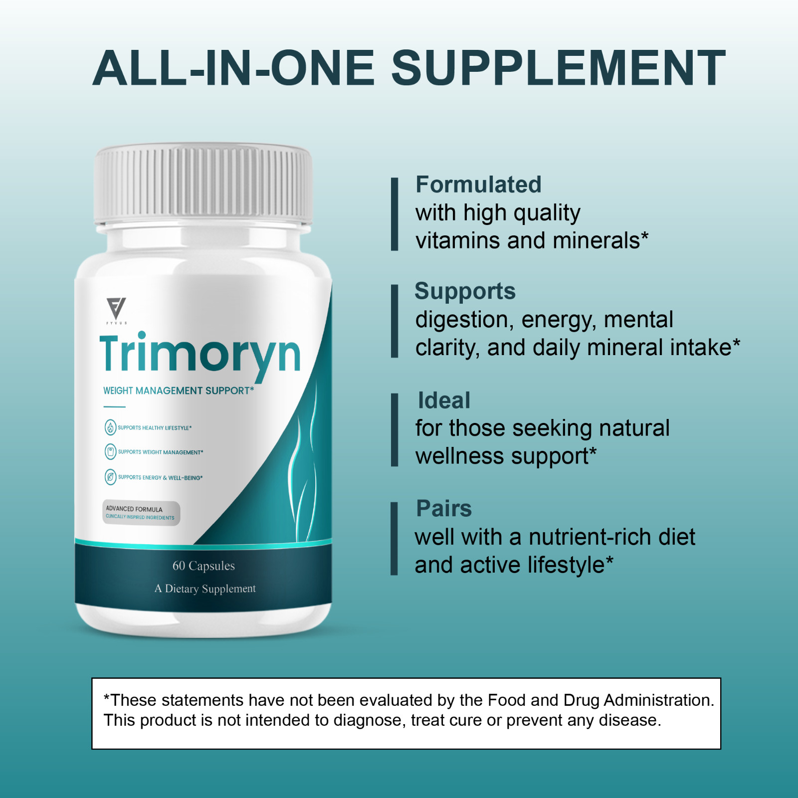 (5 Pack) Trimoryn Weight Support, Tri Moryn Keto Supplement (300 Capsules)