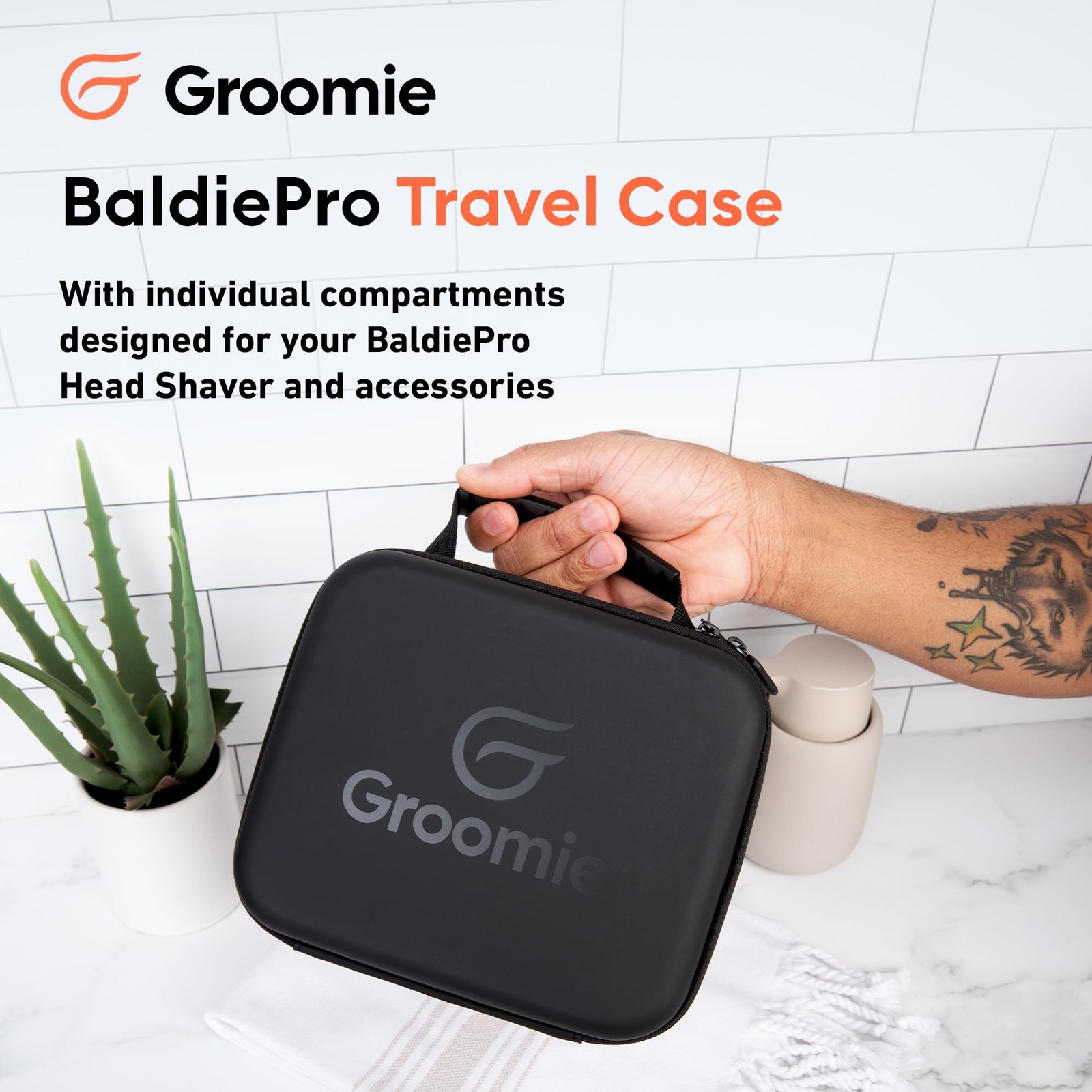 Groomie Travel Case for BaldiePro Electric Head Shaver for Men – Sleek Hard C…